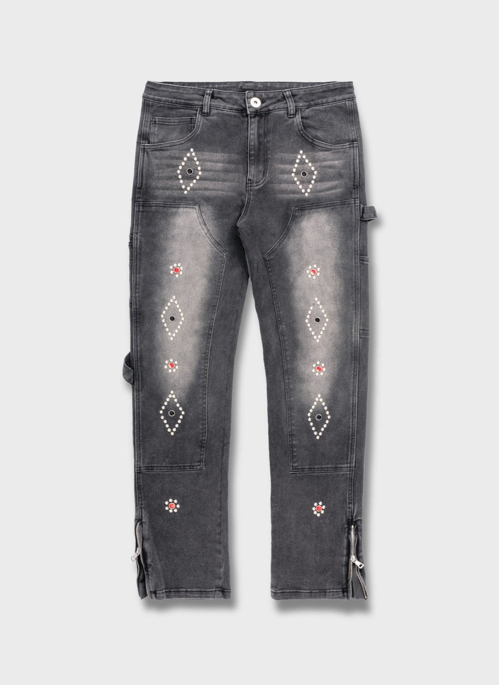 Vintage Carpenter Studded Jeans - Black