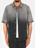 Vintage Deep Fade Denim Hemd - Schwarz