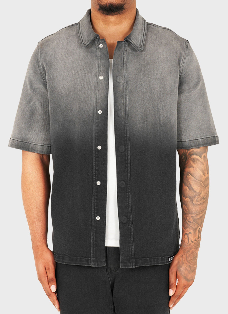 Vintage Deep Fade Denim Shirt - Black