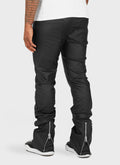 Vintage Flare Jeans mit gewachstem Saum und Reißverschluss - Schwarz 