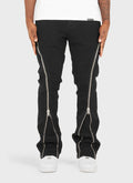 Vintage Flare Zipper Jeans - Schwarz