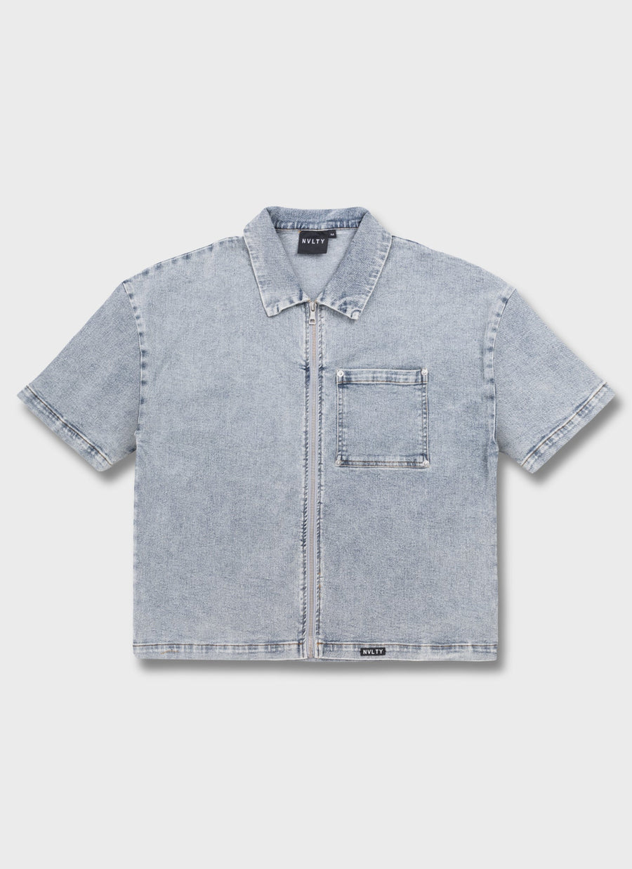 Vintage Rivet Denim Shirt - Blue