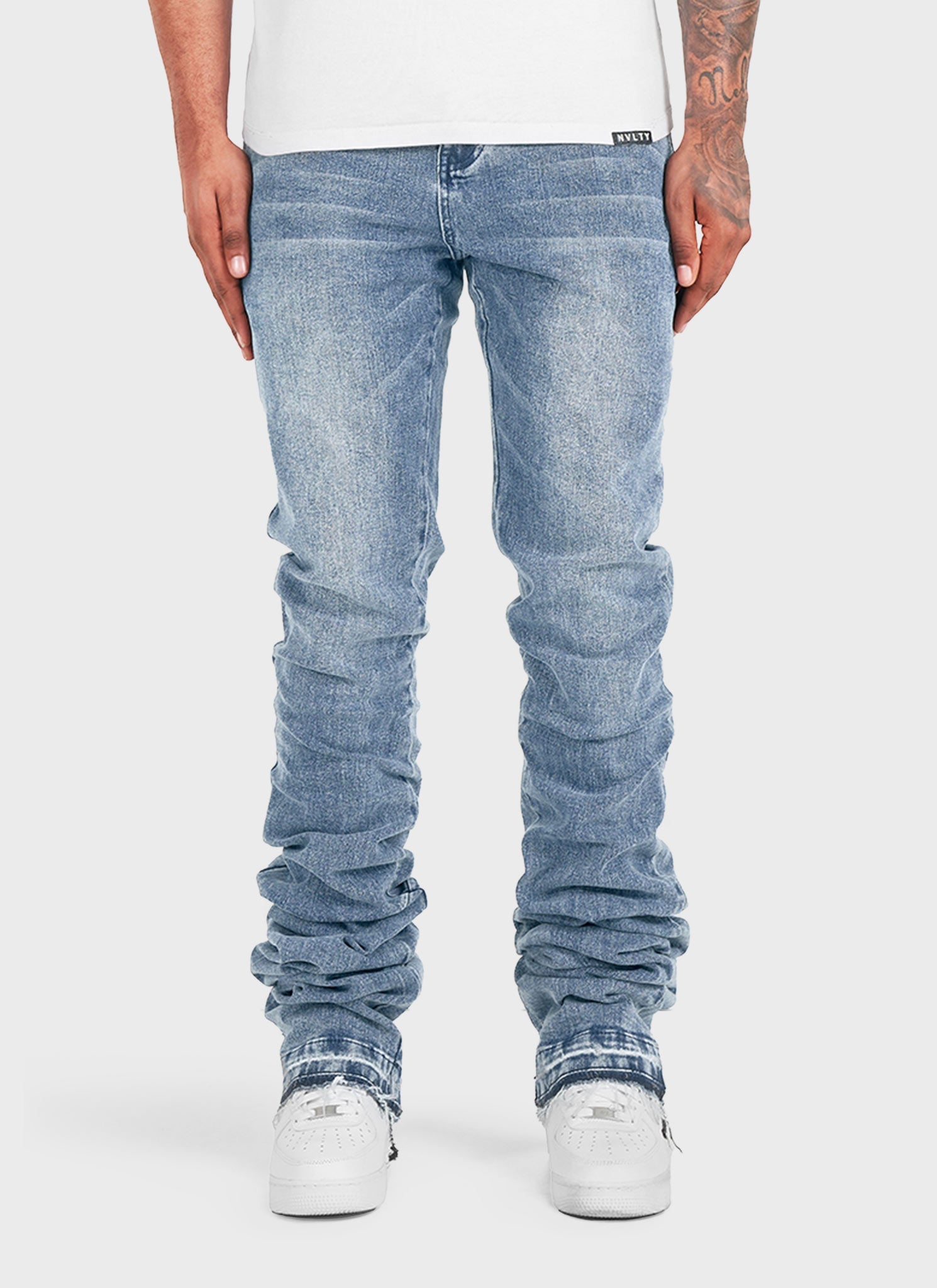 Vintage-Stacked-Jeans – Blau 