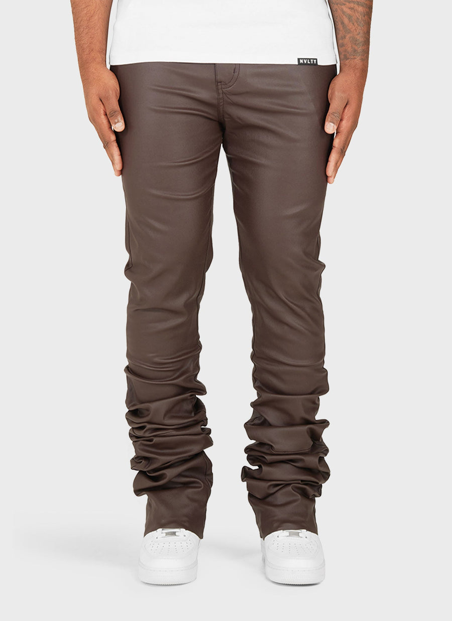 Vintage Stacked Wax Jeans - Braun