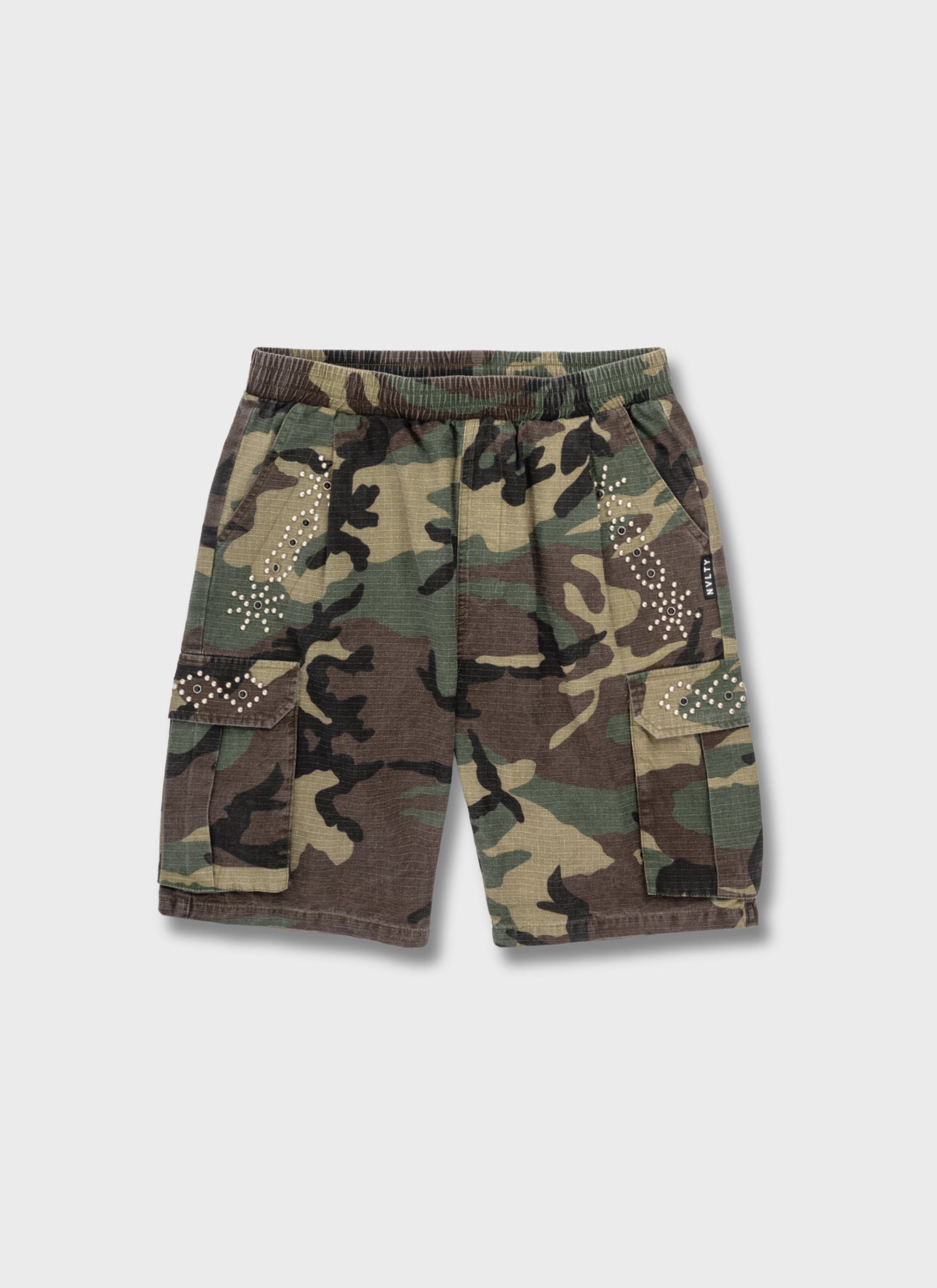Vintage Cargo-Shorts mit Nieten - Camo