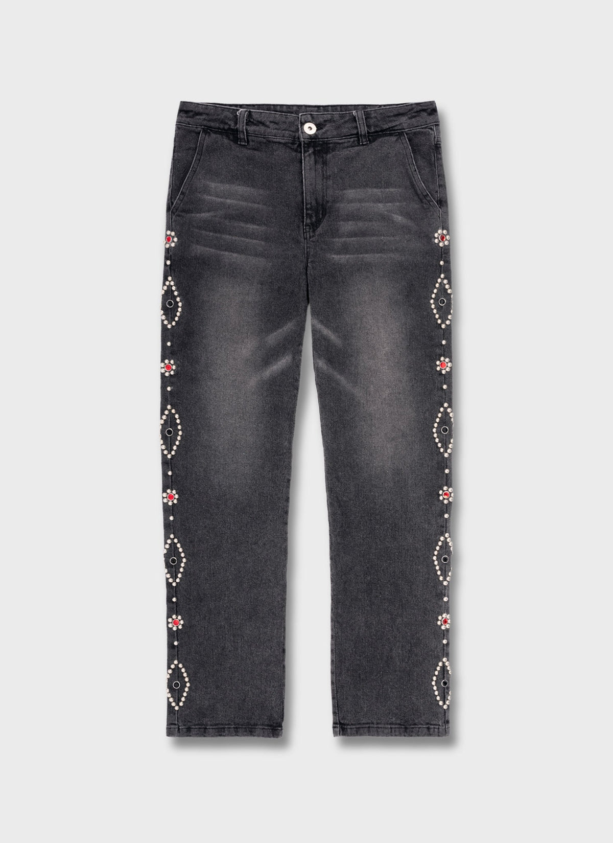 Vintage Studded Jeans - Grey