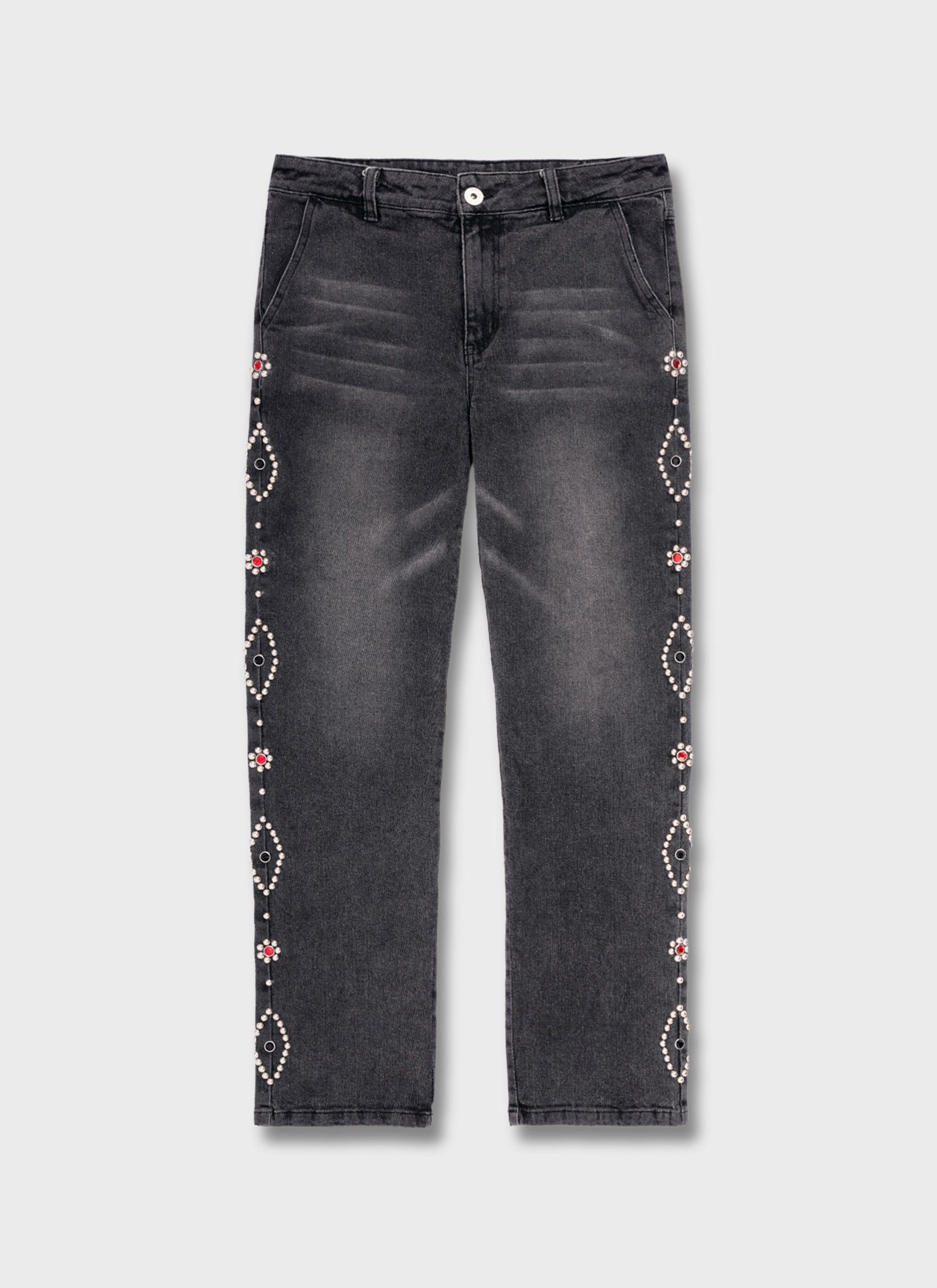 Vintage Studded Jeans - Grey