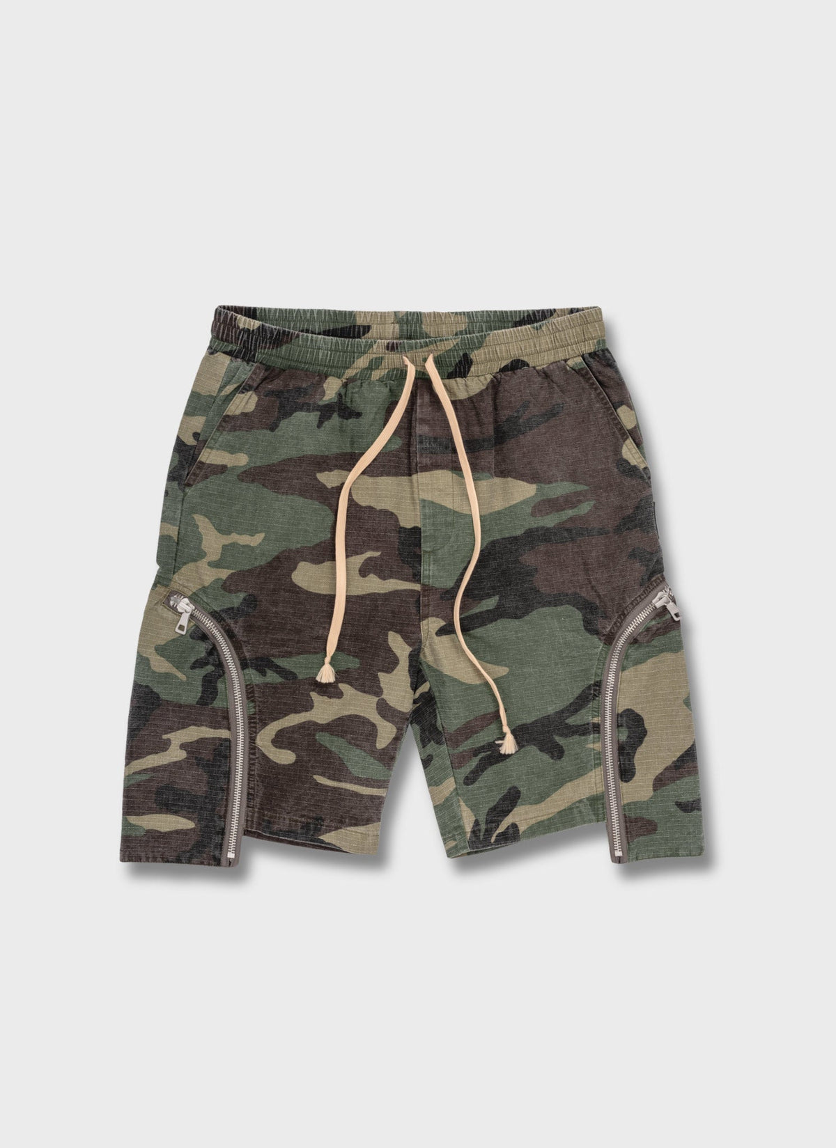 Vintage Zipper Cargo Shorts - Camo