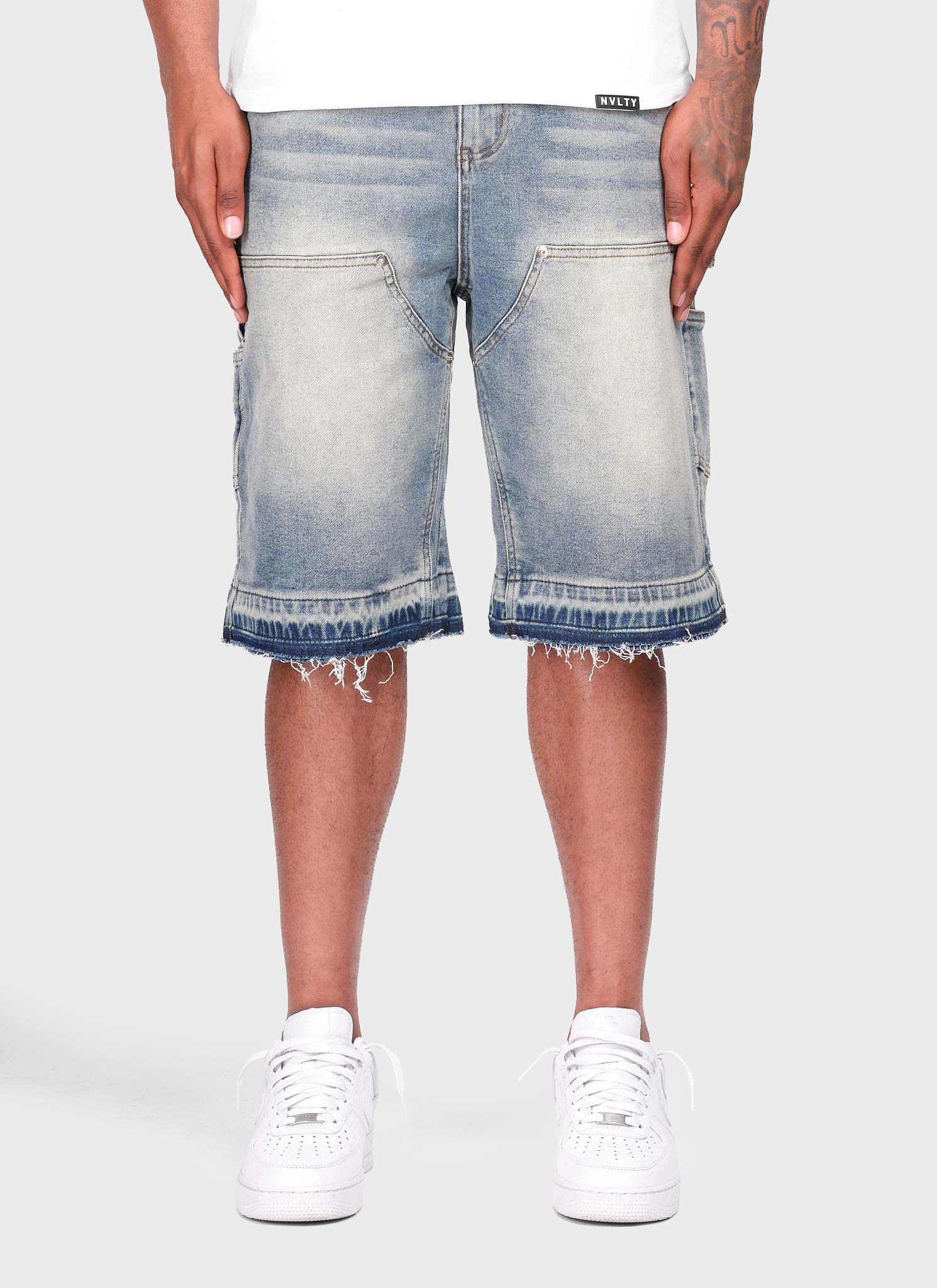 Short en jean charpentier vintage - Bleu