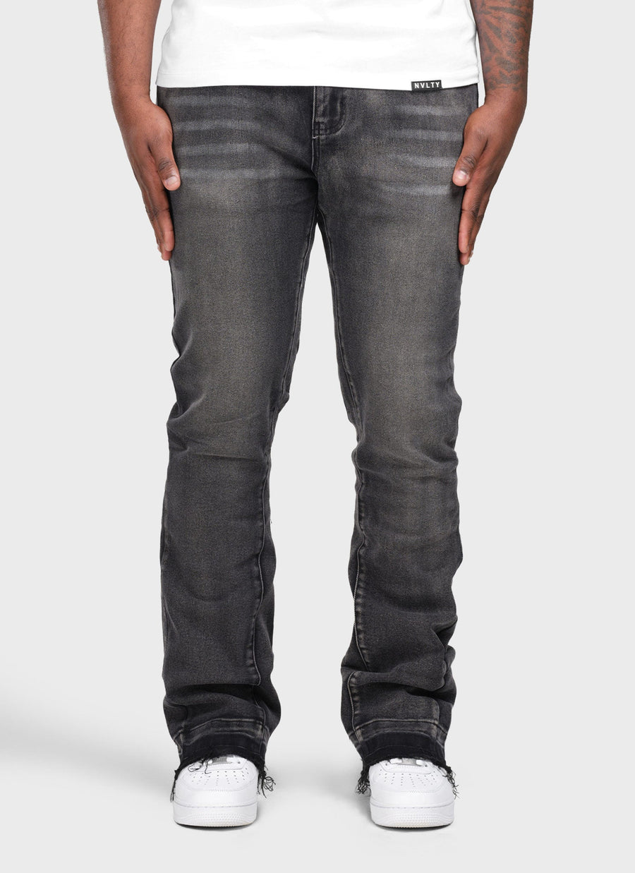 Vintage Flare Washed Jeans - Black