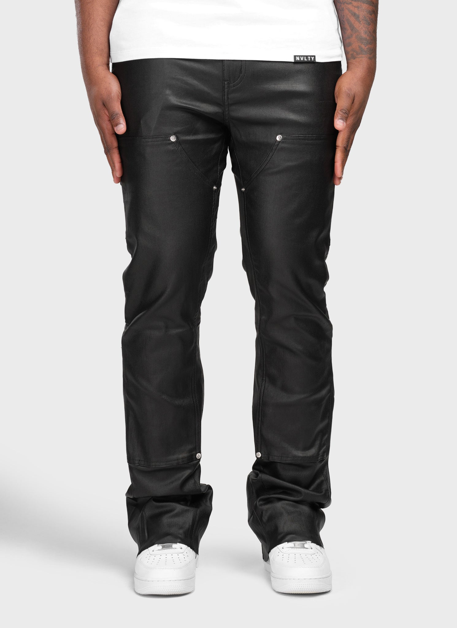 Vintage Flare Wax Carpenter Jeans - Schwarz