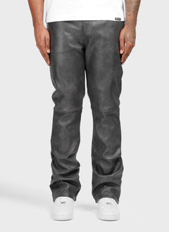 Vintage Heavyweight Leather Pants - Black