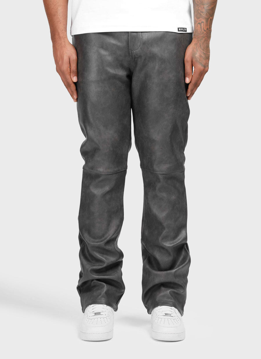 Vintage Heavyweight Leather Pants - Black