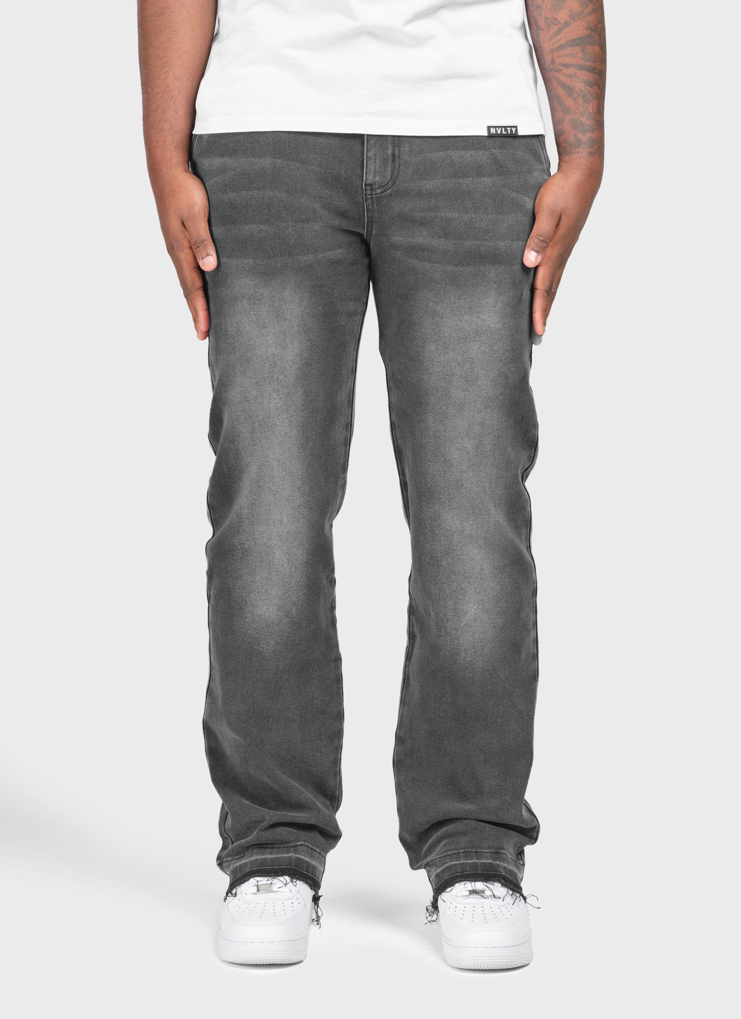 Vintage Raw Hem Jeans - Black