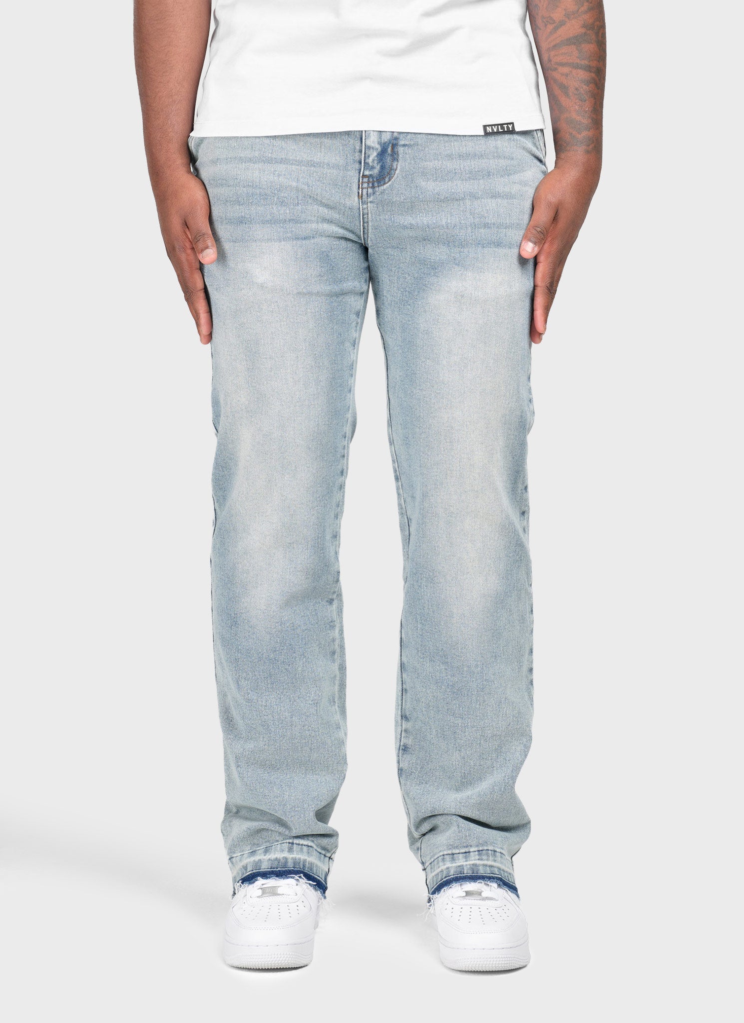 Vintage Raw Hem Jeans - Blue
