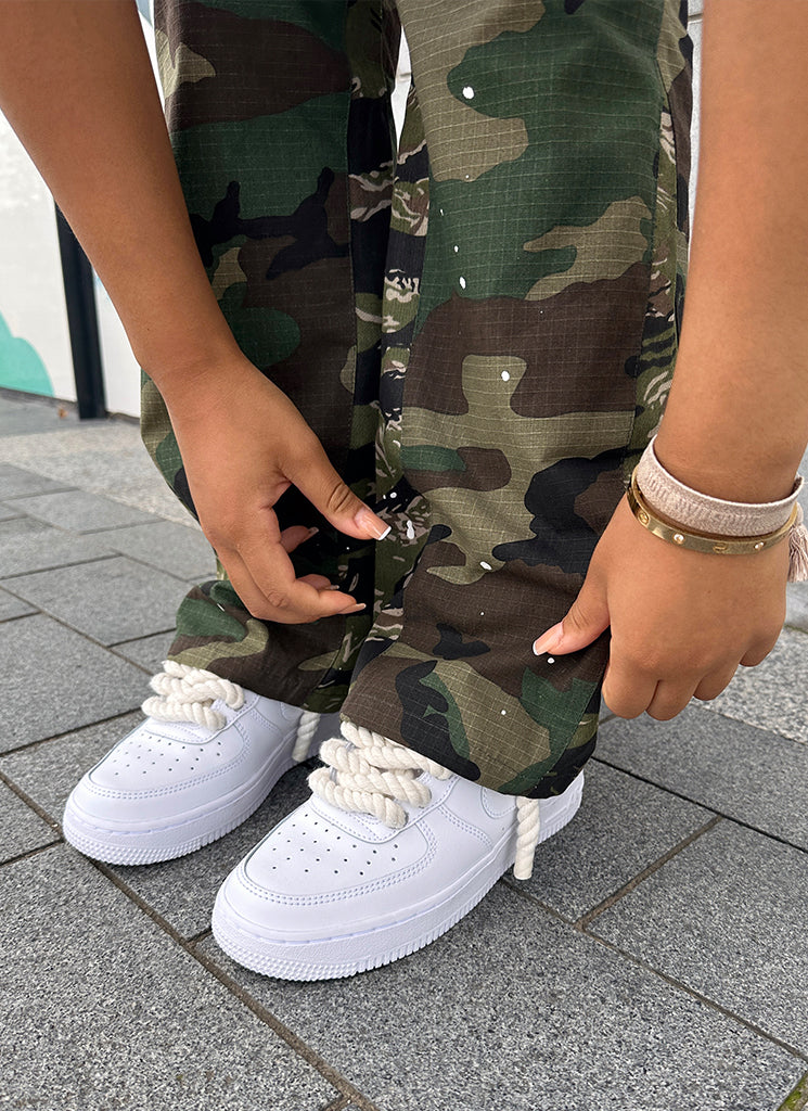 Vintage Flare Cargos – Tarnfarbe