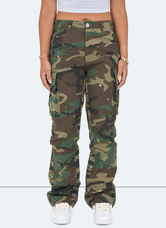 Vintage Flare Cargos – Tarnfarbe
