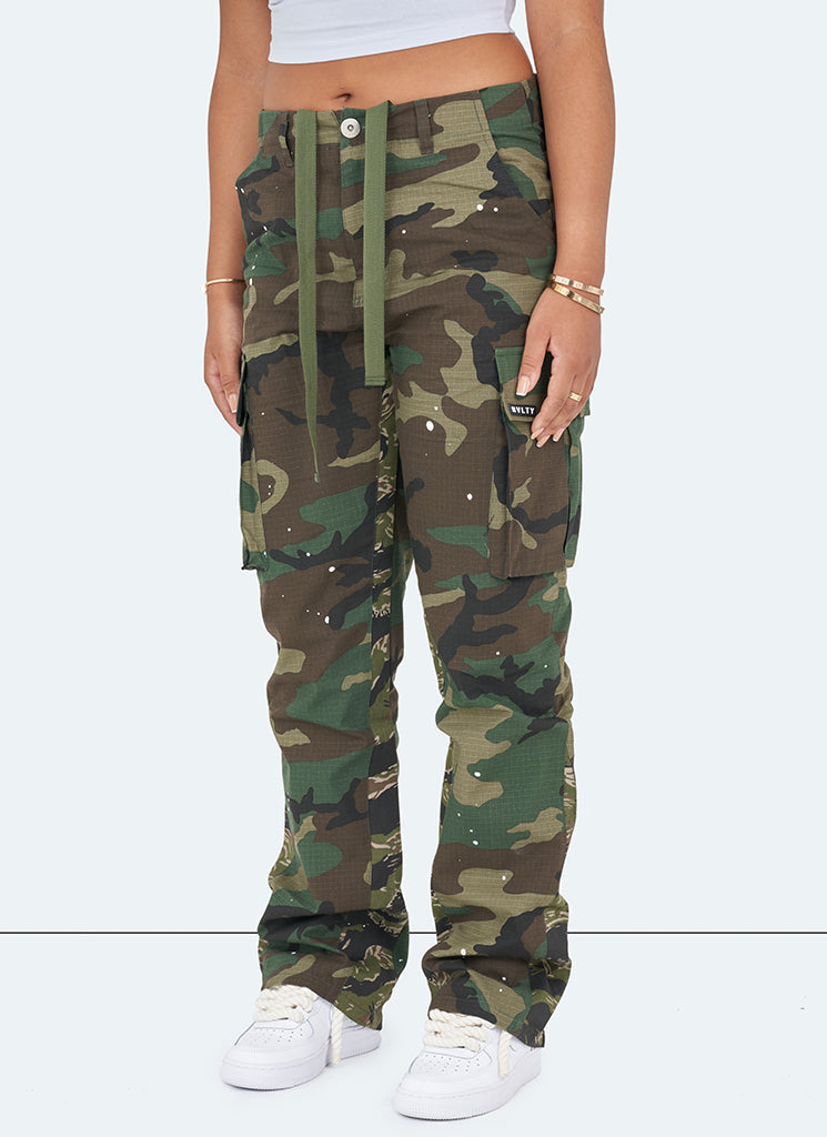 Vintage Flare Cargos – Tarnfarbe