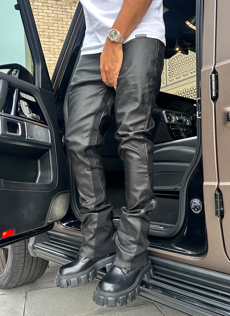 Vintage Flare Wax Jeans – Schwarz