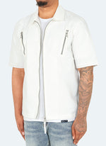 Nylon Zipper Shirt - White