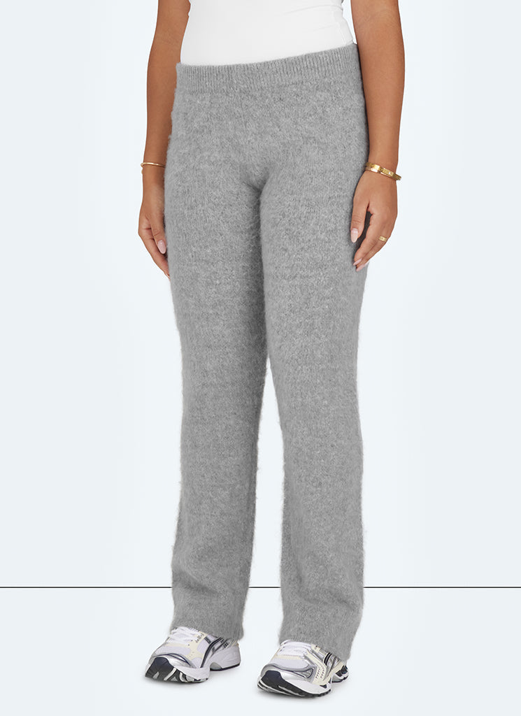 Mohair Flare Joggers - Grey