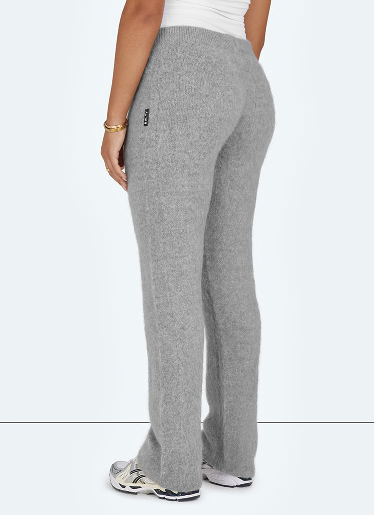 Mohair Flare Joggers - Grey