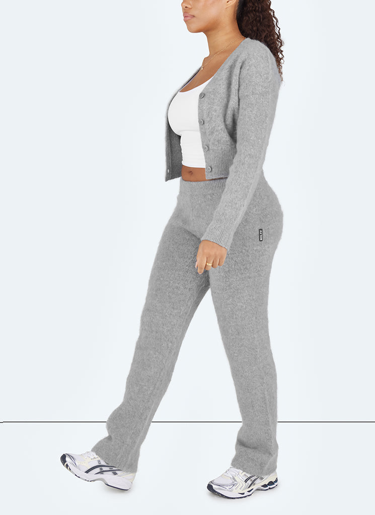 Mohair Flare Joggers - Grey