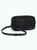 Logo Zipper Crossbody Bag - Black