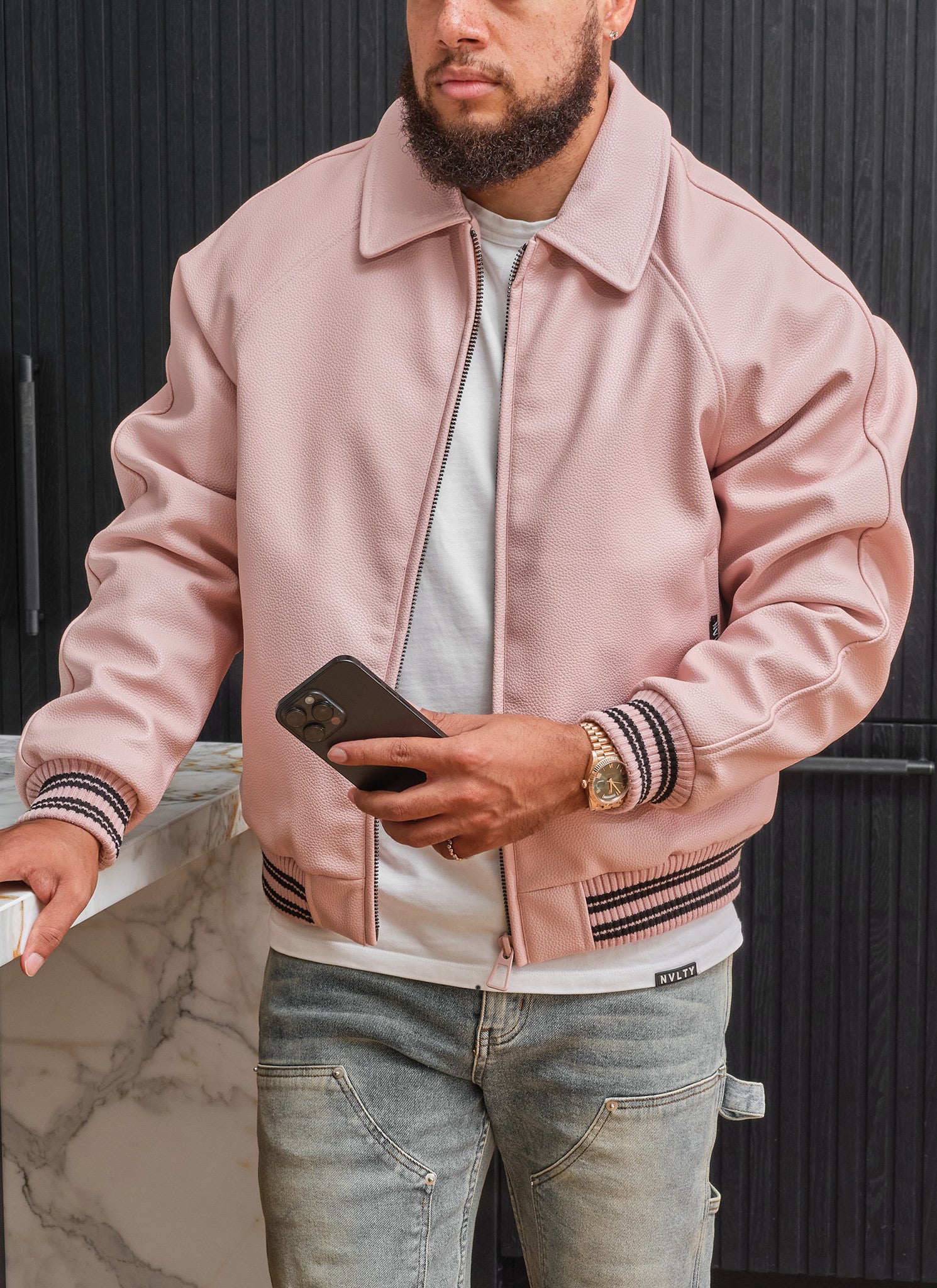 Aviator Jacket - Baby Pink