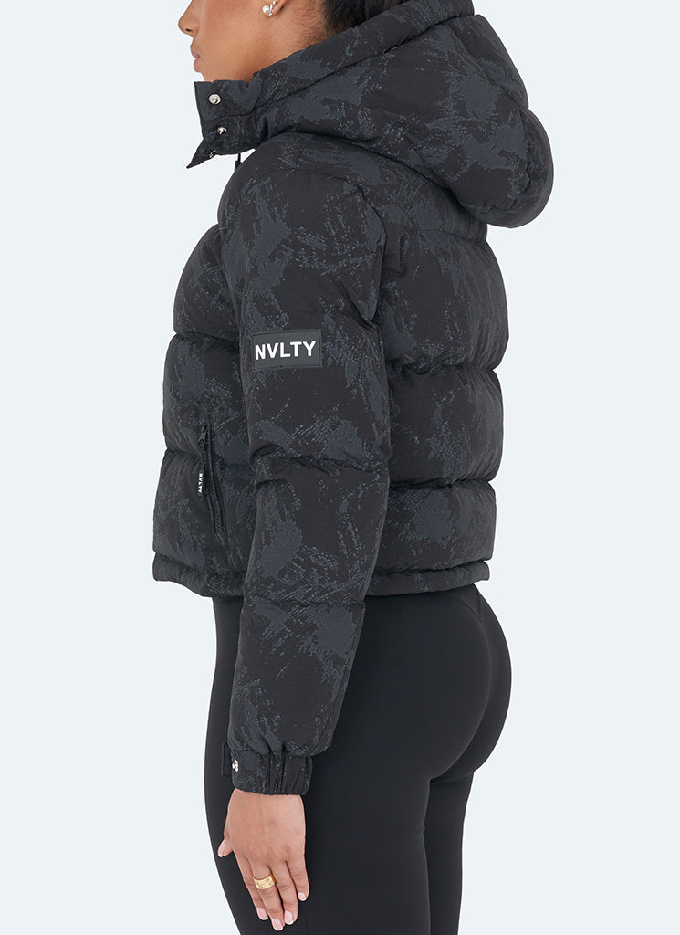 Beton-Pufferjacke – Schwarz