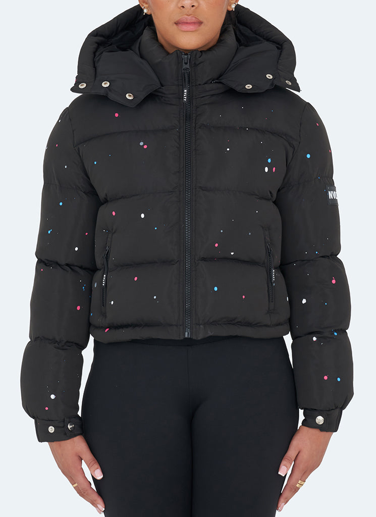 Paint Puffer Jacket - Black