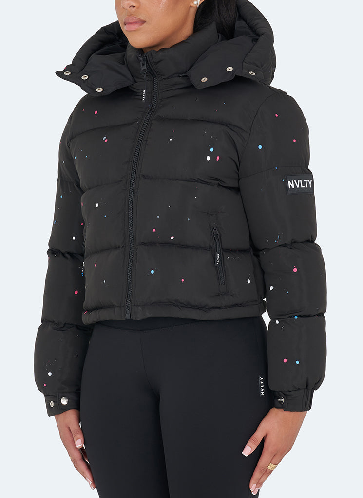 Paint Puffer Jacket - Black