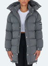 Long Essential Puffer Jacket - Charcoal Grey