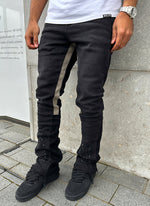 Vintage Flare Paint Jeans - Black