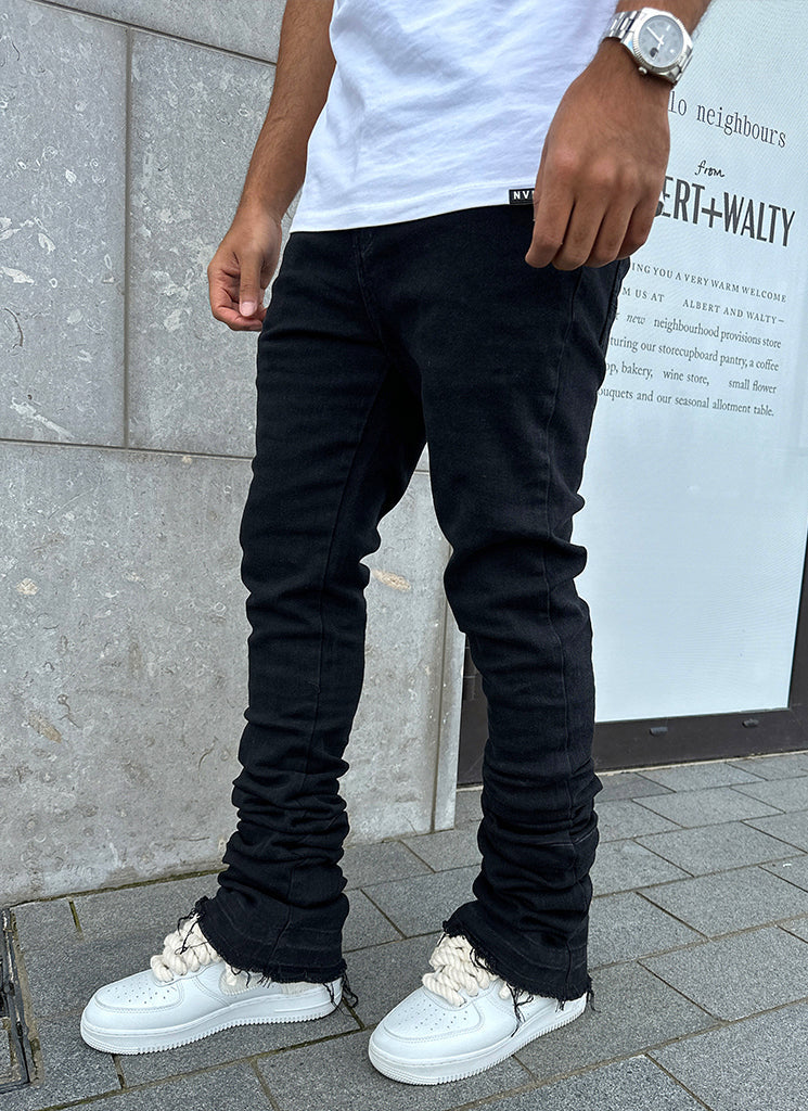 Vintage-Stacked-Jeans – Schwarz 