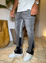 Vintage Flare Paint Jeans - Grey