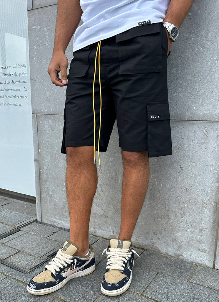 Vintage 4-Pocket-Cargo-Shorts – Schwarz