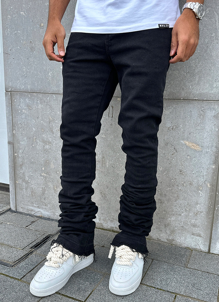 Vintage-Stacked-Jeans – Schwarz 