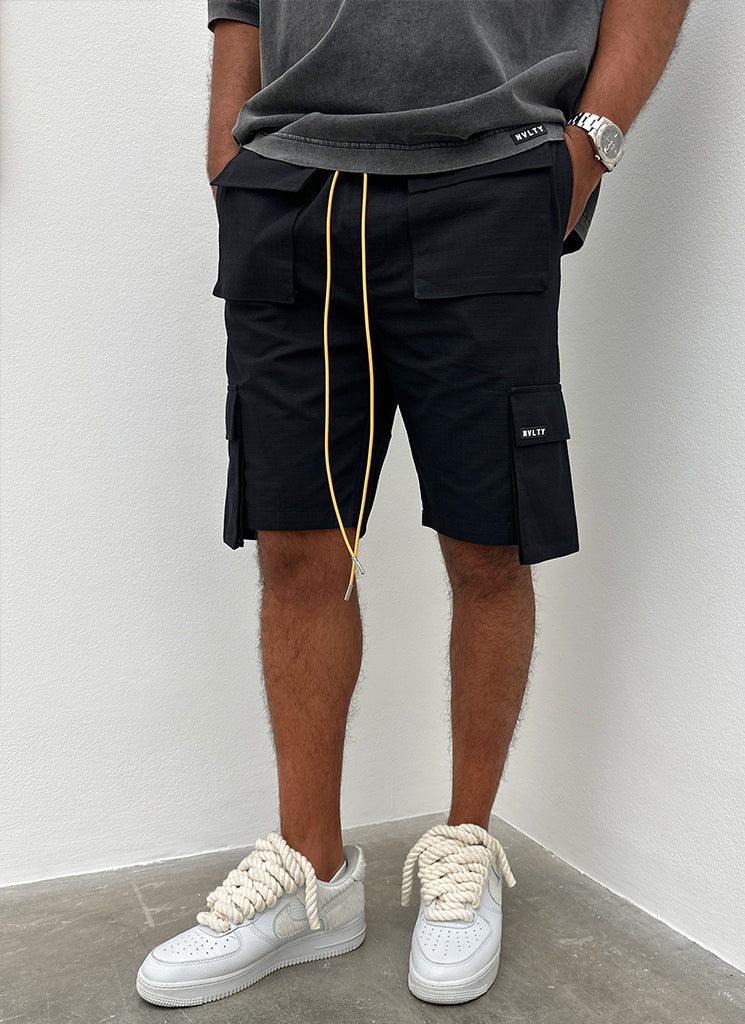 Vintage 4-Pocket-Cargo-Shorts – Schwarz