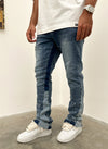 Vintage Flare Paint Jeans - Blue