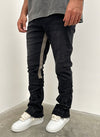 Vintage Flare Paint Jeans - Black