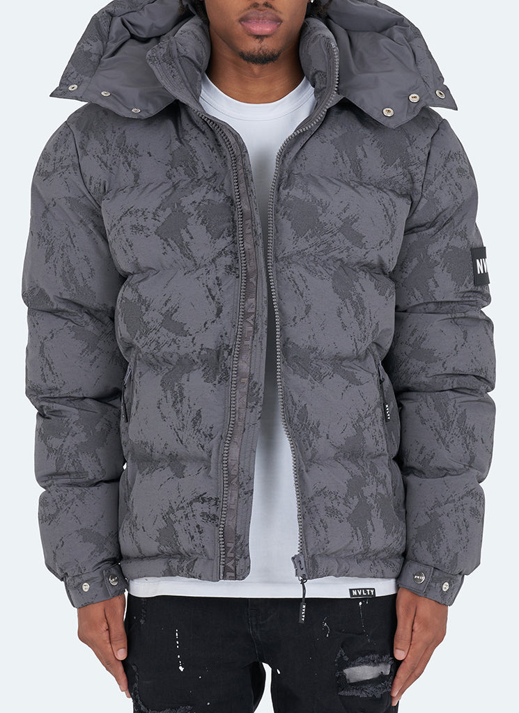 Concrete Puffer Jacket - Charcoal Grey