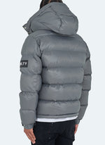 Shiny Puffer Jacket - Charcoal Grey