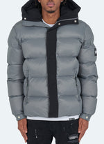 Center Tone Puffer Jacket - Charcoal Grey/Black