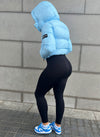 Shiny Puffer Jacket - Baby Blue