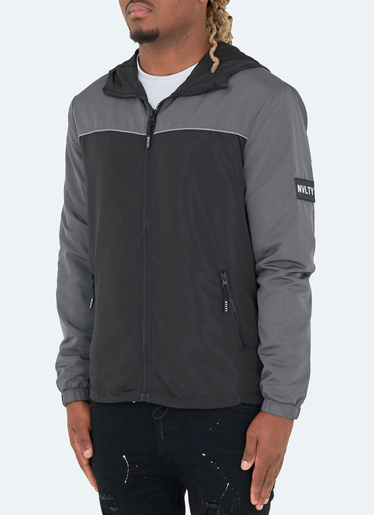 Dual Tone Windbreaker - Black/Charcoal Grey