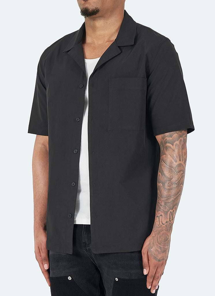 Chemise Essentielle à Col Ouvert - Noir