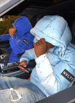 Paint Puffer Jacket - Baby Blue