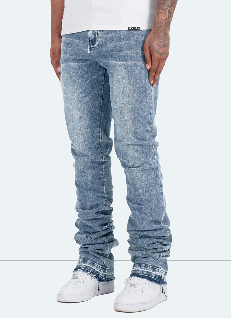 Jean empilé vintage - Bleu