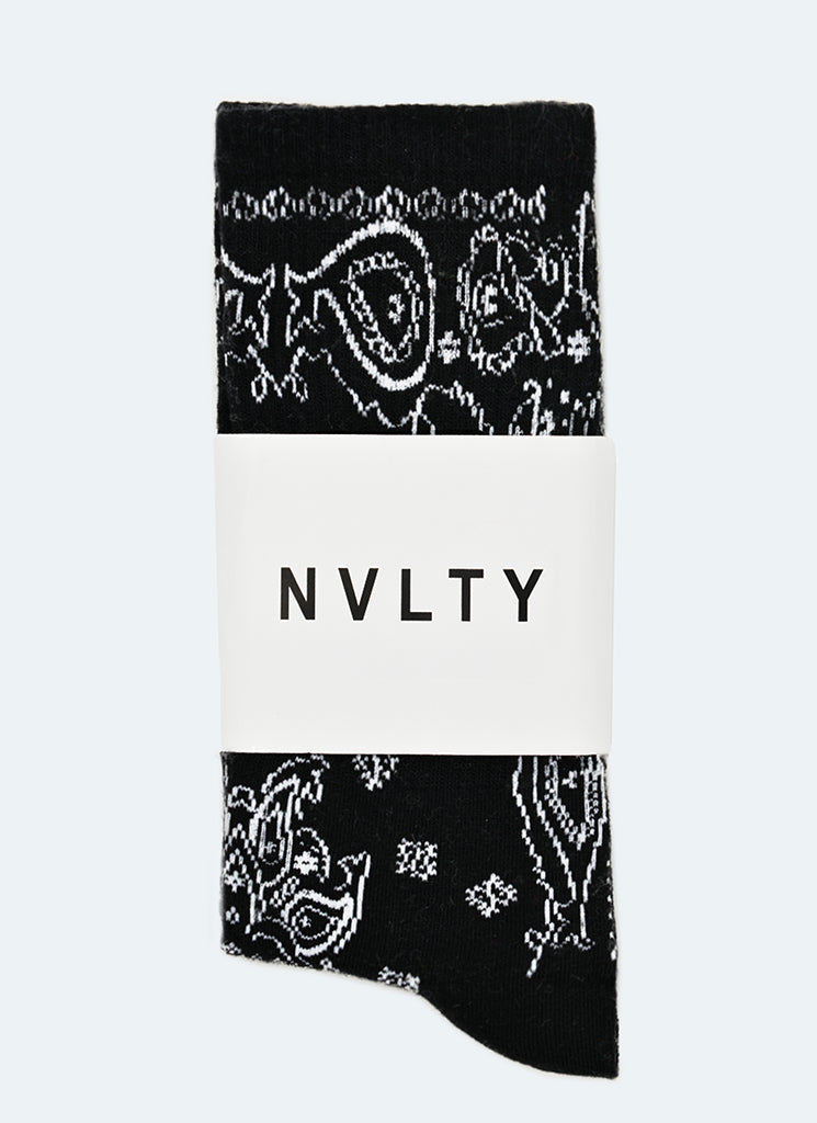 Paisley Socks - Black